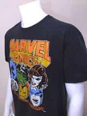 MARVEL COMICS Vintage T Shirt LARGE Graphic Tee SIZE L Captain America HULK Vtg