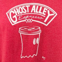 Ghost Alley Espresso T Shirt Mens Size Medium Red Seattle Pike Place Coffee
