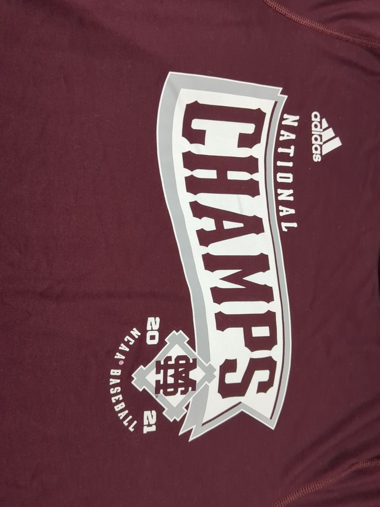 Adidas Creator Tee MSU Baseball National Champs 2021 T-shirt Maroon Men’s Large