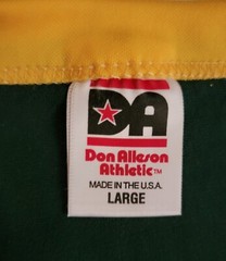 Vtg Don Alleson Athletic T-shirt V Neck Large Mens Size Cotton Blend Shirt Green