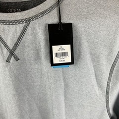 New Ocean Coast men’s XL gray cotton LS Henley pull over shirt