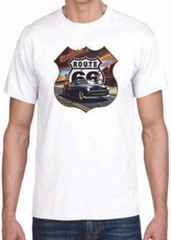 Adult DryBlend® T-Shirt – ( GET YOUR LICKS ON ROUTE 66 (SLED LOW RIDER)- HOT ROD