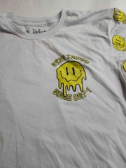 Weekend Warrior Shirt Mens Medium Gray Stay Strippy Sinde Day 1 Smiley Casual