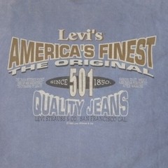 Vintage Levi’s Mens Shirt Blue L Tee 90’s 501 Strauss Co. San Francisco