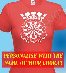 Darts Player Personalised T-Shirt Men Women King Queen Darts Many Sizes Colours