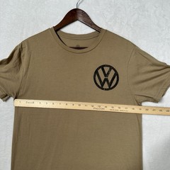 Volkswagen Save Gas Drive a VW Beetle Graphic T-Shirt Tan Mens Medium