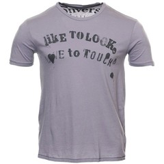 Converse Mens XL Crew Neck T-Shirt Lavender Gray Graphic Print 100% Cotton