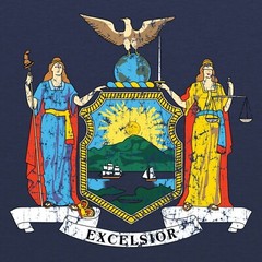 New York Flag State Pride Hometown Triblend Mens T-Shirt – Vintage Navy