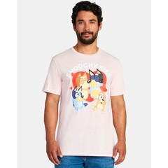Bluey Smoochy Kiss Pink T-Shirt Men’s Small Shirt Bingo Bandit Chilli Heeler