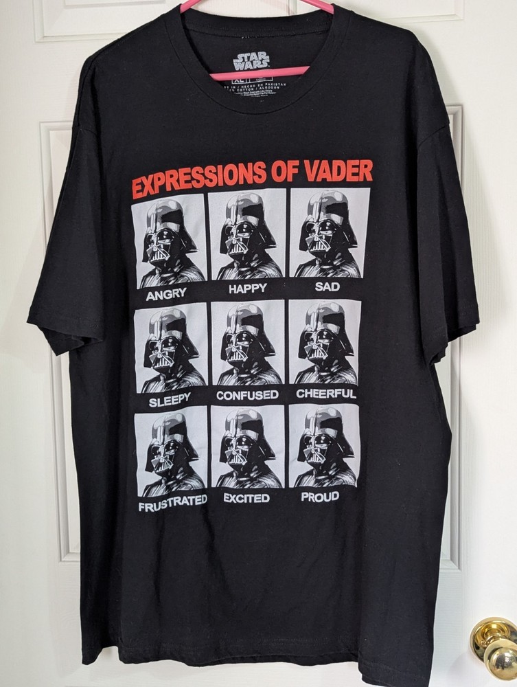 Star Wars Darth Vader Expressions Of Vader Tshirt Mens XL Black Graphic S/S