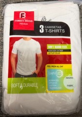 3 PACK WHITE CREWNECK TEE SHIRTS SIZE SMALL