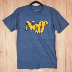 Neff T Shirt Mens Small Blue Cotton Spellout Logo Outdoor Casual Graphic Tee