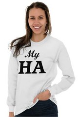 Relationship Boyfriend Girlfriend Couples Long Sleeve Tshirt for Men or Women