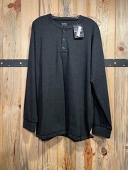Knocker Size XL Men’s Dark Gray Soft Long Sleeve Henley Shirt NWT