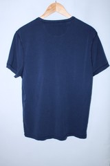 Wallace & Barnes Men’s Medium Indigo Blue Short Sleeve Henley Neck T-Shirt