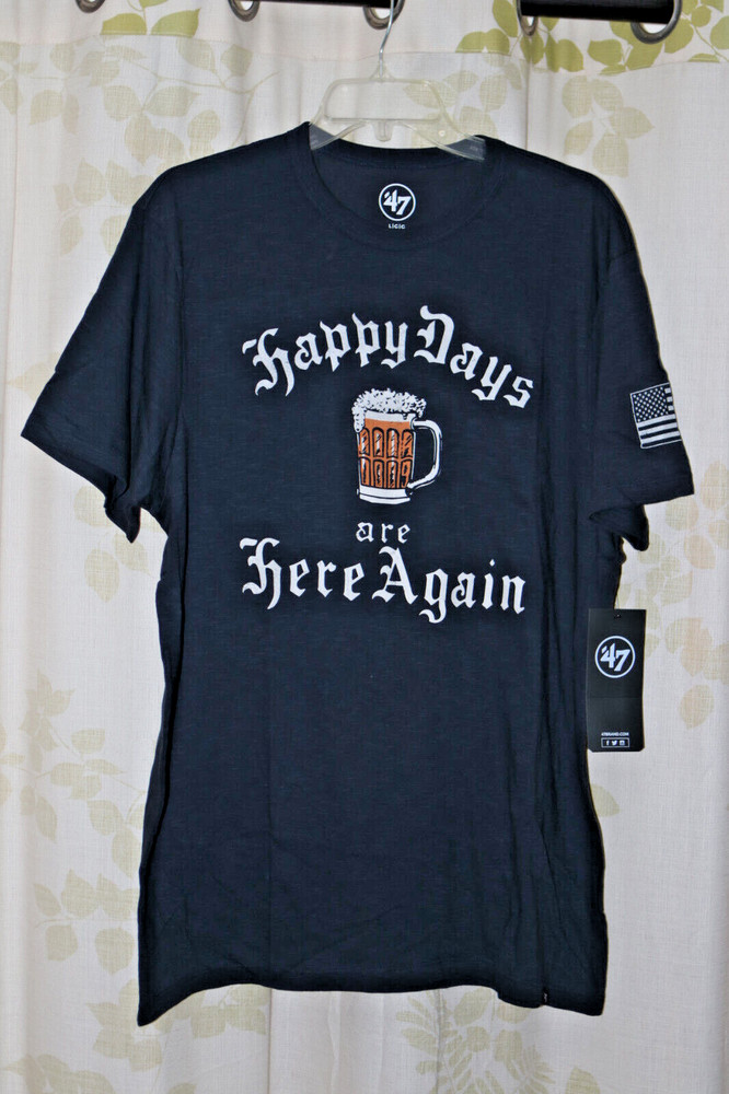 ’47 Americana USA Beer Graphic Tee Men’s 100% Combed Cotton T-Shirt $42 NEW L