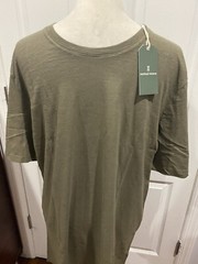 Mutual Weave L Crew Neck Short Sleeve Safari Green Olive Tshirt