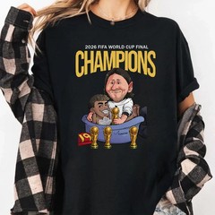 Funny Soccer Legend Caricature T-Shirt Champions 2026 Graphic Tee Black Unisex