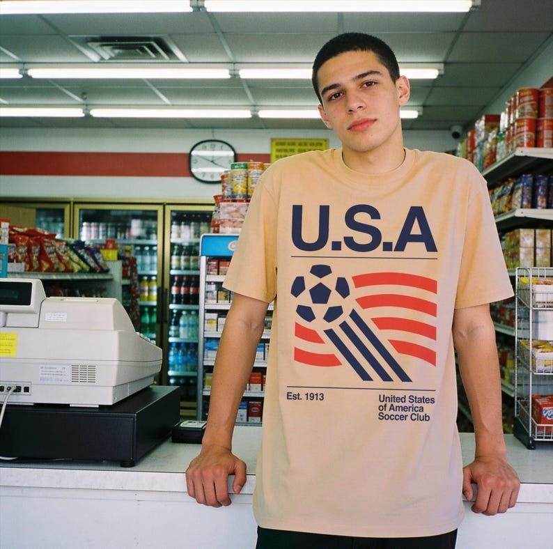 90s United States Soccer Shirt, Retro USA Team Graphic Tee All Size S-4XL