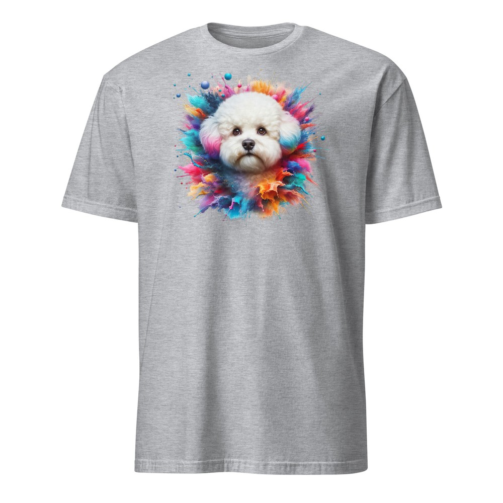 Colorful Bichon Frise Unisex T-Shirt | Vibrant Dog Design | Short Sleeve Tee