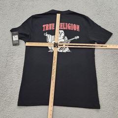 True Religion Shirt Men Small Jet Black Heavy Buddha Tee Short Sleeve Cotton New