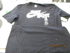 New Nike Men’s Just Do It T-Shirt Black White Size MT – Medium-Tall
