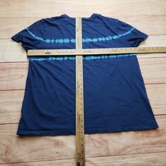 Goodfellow & Co Tie Dye T-Shirt Mens XL Navy Blue Teal Striped Short Sleeve Tee