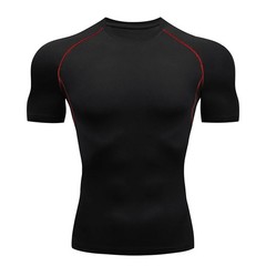 Men Compression T Shirt Short Sleeve Gym Workout Fitness Running Training Base