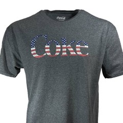 Unisex T-shirt -Coca Cola -USA flag -by Classic Retro Design heather Gray