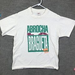 Vintage Levi’s Shirt Mens Small White Abrocha La Bragueta 501 Button Fly 90s Ad