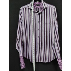 Express Design Studio Modern Fit Striped Shirt Purple Size S