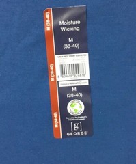 GEORGE Mens MOISTURE WICKING Blue Short Sleeve Crew Neck T-Shirt M (38-40)