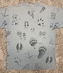 90s Animal Foot Prints Shirt Men Sz Large AOP Queen Helmina Park Double Nature