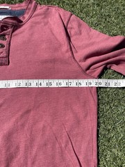 Abercrombie & Fitch Men’s Burgundy Cotton Knit Henley Long Sleeve T-Shirt M