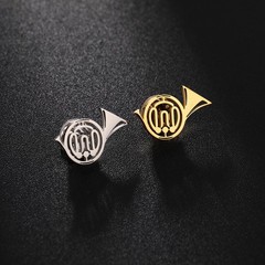 Stainless Steel Musical Instruments Trumpet Men’s Lapel Pin Brooch for Suit A…