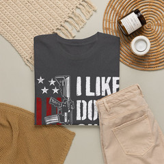 I Like Dogs Guns and Maybe 3 People Patriotic Graphic T-Shirt