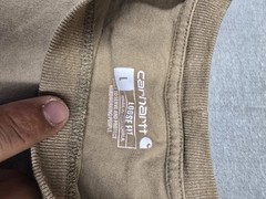 Carhartt Shirt Mens Large Brown Relaxed Fit Pocket Graphic Workwear Short Sleeve