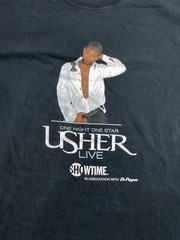 Vintage 2000’s One Night One Star USHER Live Showtime Size XL Black T-Shirt Y2K
