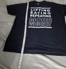 More Weight Shirt Mens 2XL Black Lifting Eating Repeating Graphic Tee Top Gym
