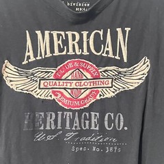 Old Navy Mens T-Shirt Size XL Black Faded Embossed American Heritage Co.
