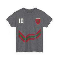 Morocco Number 10 Soccer Jersey Style Shirt, Moroccan Flag Soccer Shirt