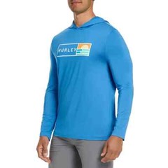 Hurley Men’s Sunny Side Hybrid Stretch Hooded UV T-Shirt Size XXL Blue