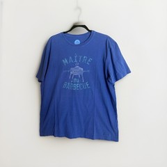 Life Is Good BBQ Graphic T-Shirt “Maitre Du Barbecue” Blue Men’s L Grill Summer