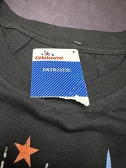 Way To Celebrate! PATRIOTIC Mens Sleeveless Shirt Large Cotton Black Crew Neck