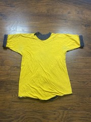Vtg 80s Russell Reversible Shirt Navy/yellow Size XL Adult Thrashed Grunge