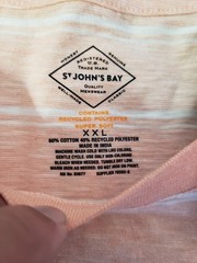 St. John’s Bay Men’s Pocket T-Shirt XXL Peach Heather Striped Short Sleeve NWT