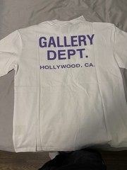 Gallery Dept. Men’s White/Purple Logo Graphic Crew Neck Short Sleeve T-Shirt S