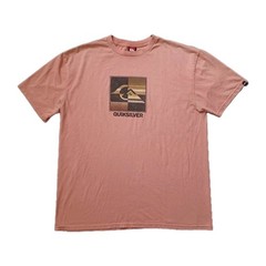 Quiksilver T Shirt Mens Large Peach Graphic Logo Short Sleeve Early 2000s