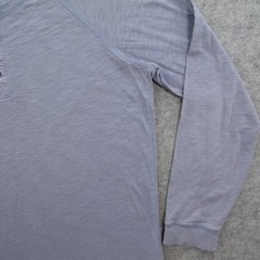 Vince Shirt Mens Extra Large Blue Henley Long Sleeve Lightweight Button