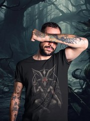 Baphomet Goat Satanic T-Shirt Gothic Gift, Occult Pentagram Tee